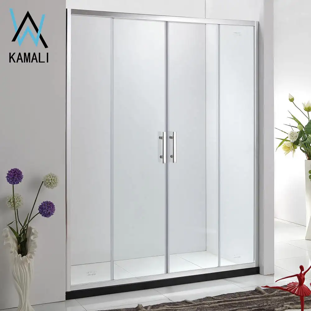 Раздвижные шкафчики Kamali с 4 панелями, стеклянные двери для душа, поворотные петли, Раздвижные душевые кабины для тренажерного зала