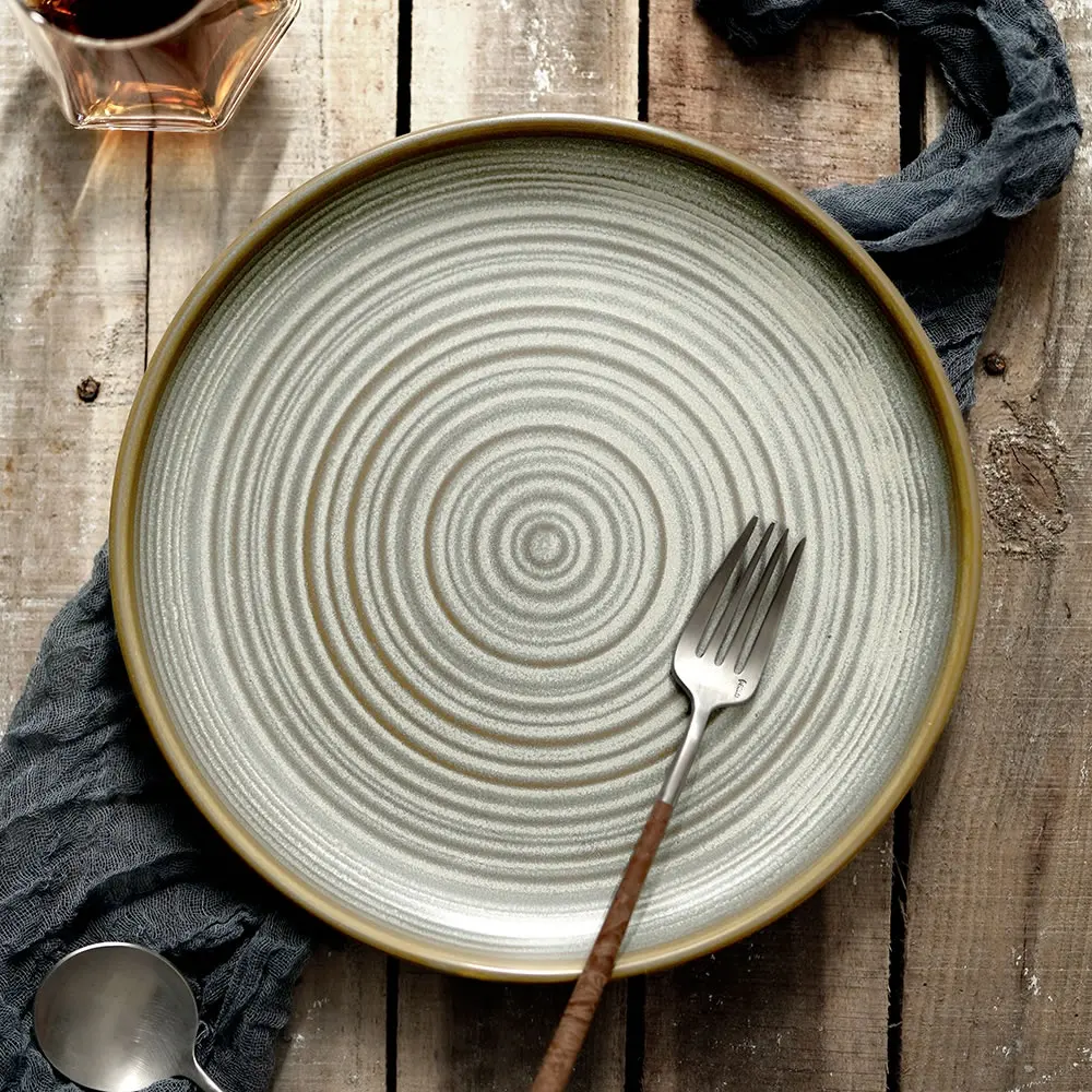 Сервировочная тарелка, посуда, уникальная посуда матового цвета, керамические фарфоровые сервировочные тарелки для ресторана и отеля
