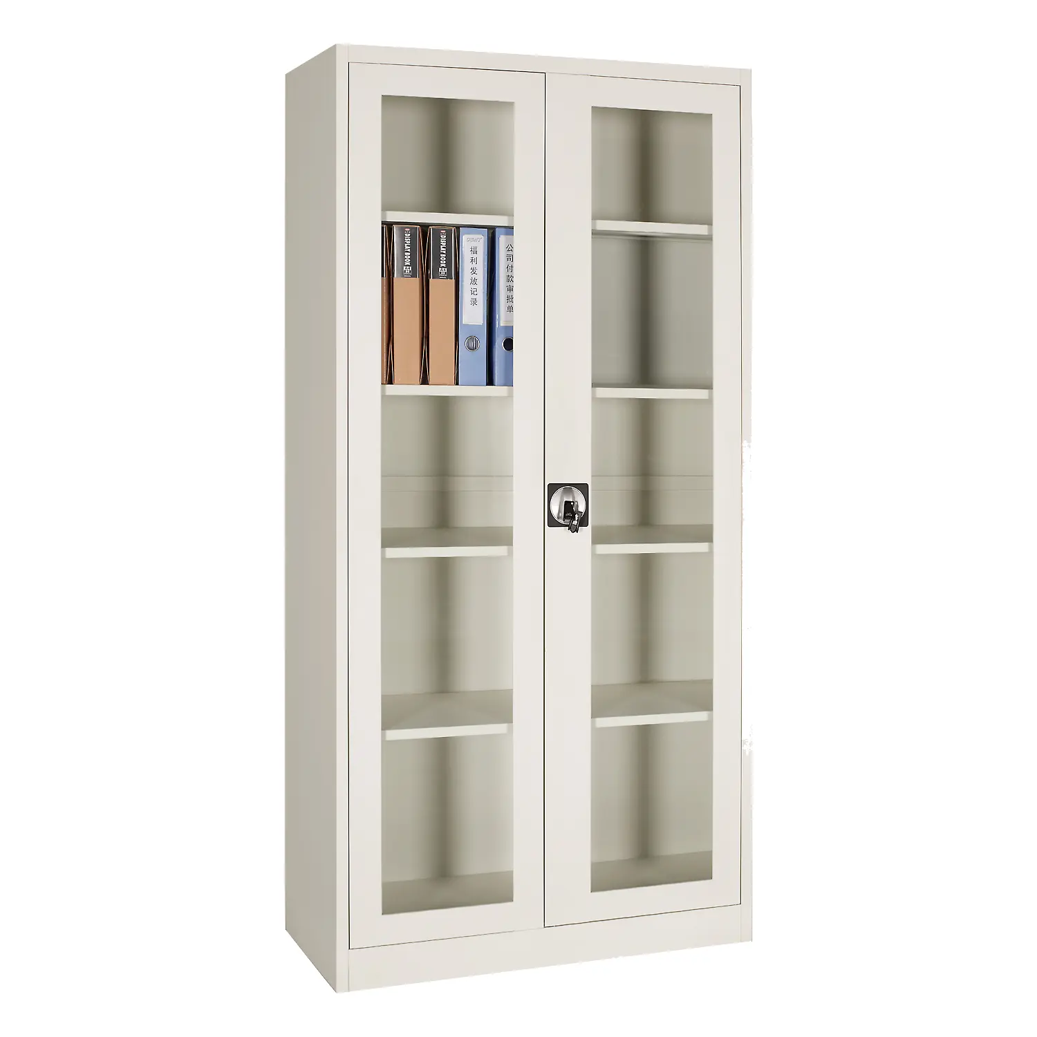 Luxury 2 Glass Doors Steel Metal Office Furniture File Cabinet