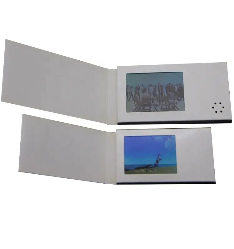 Lcd Video Brochure 2.4 Inch LCD Screen 50*90mm Small Business Card A5 Or A6 Paper Video Greeting Card Mini Slide Video Brochure