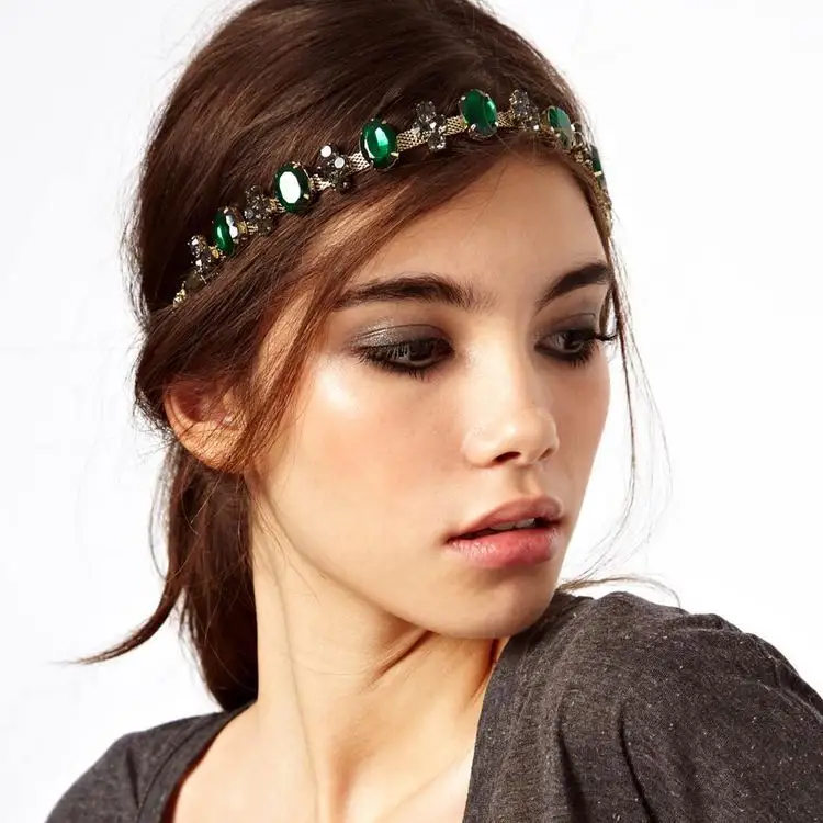 Новая модная зеленая цепочка на голову с кристаллами для вечеринки