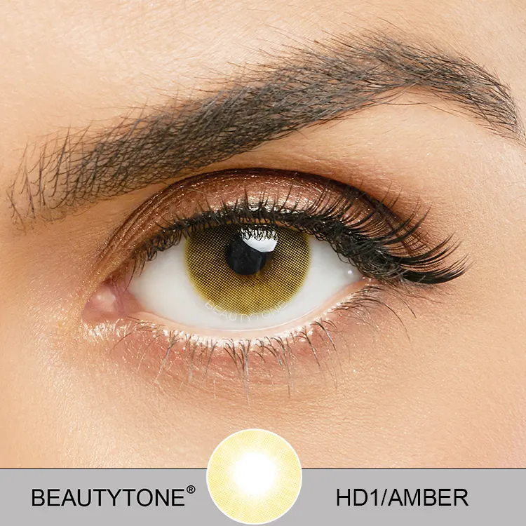 HD янтарь 1 тон естественный вид линзы цветные контакты для глаз оптом ежегодные цветные контактные линзы