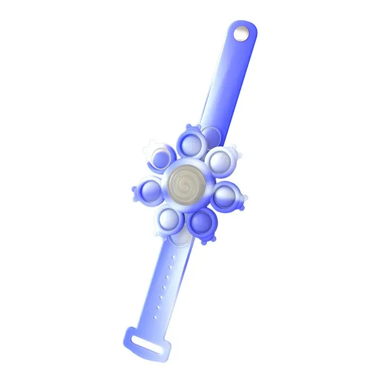 2021 Amazon Hot Sale Pop Bubble Bracelet Spinning Light Toy Stress Relief Wristband Squeeze Pop Fidget toy
