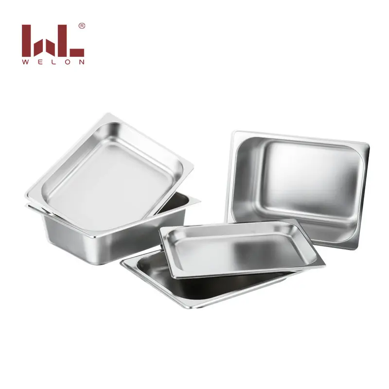 Hot sell square half size food pan 1/2 stainless steel 201 chafing dish gn pan for hotel restaurant catering