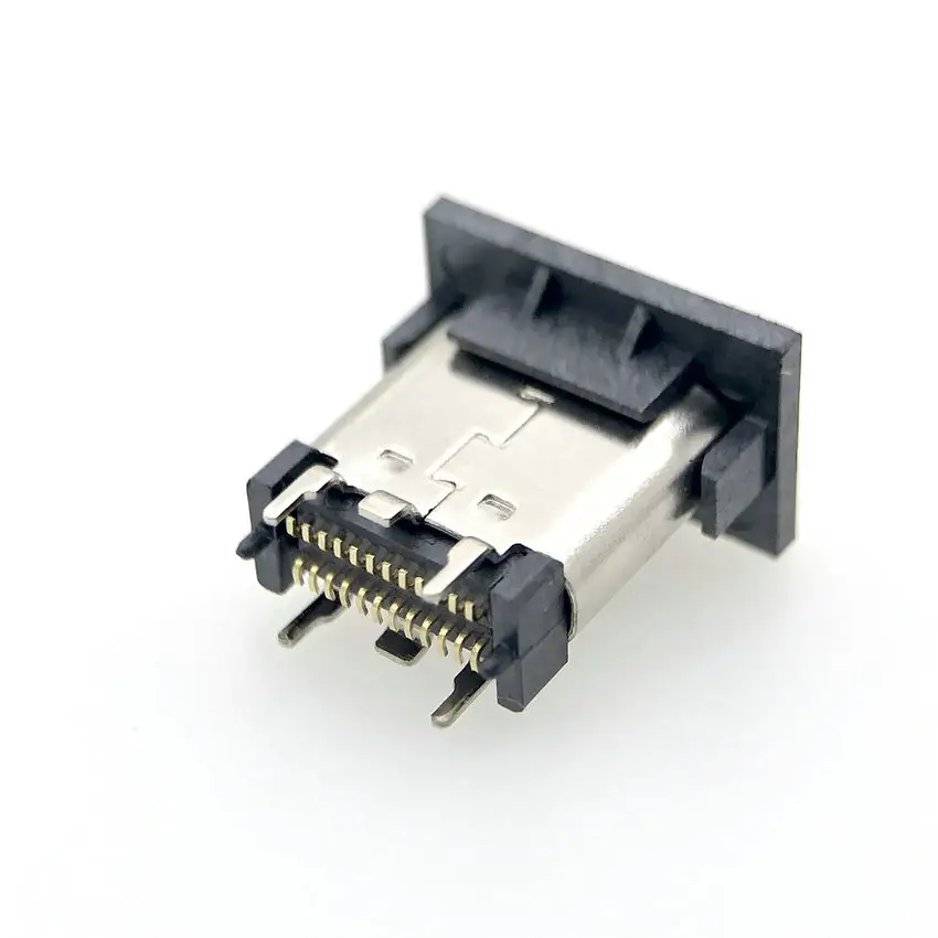 Type-C Female Connector 24Pin Vertical Top Mount H 6.5mm Pick And Place Hat