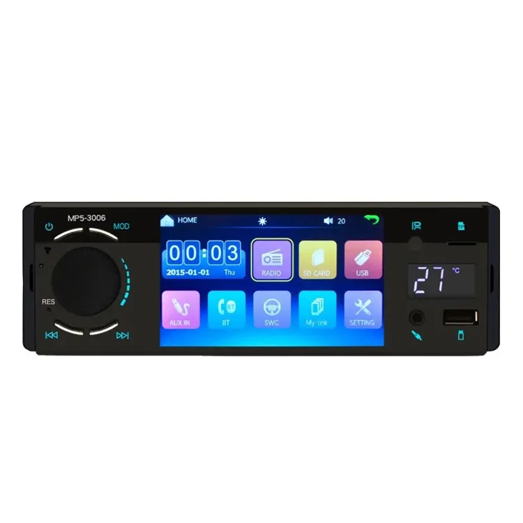 Amplifier Mirror Link Built-in Microphone Dashboard BT Handsfree 4.1" Car MP5 Player With AUX USB SD