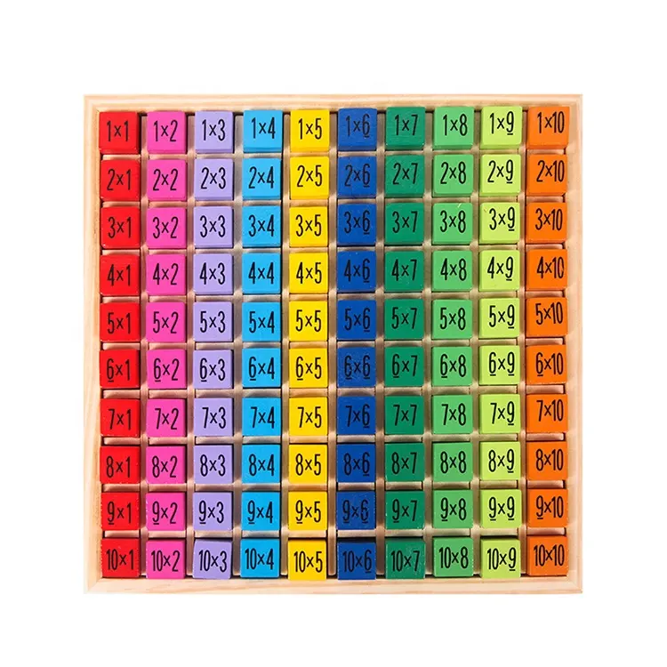 Montessori teaching aids wooden nine-nine multiplication formula table children's early education puzzle number operation toys