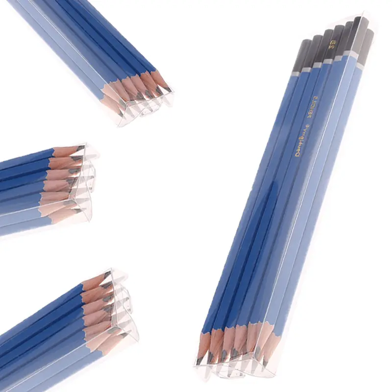 Best Quality Blue Hexagonal 2B/HB Pencils, Wooden Pencil Support Customization