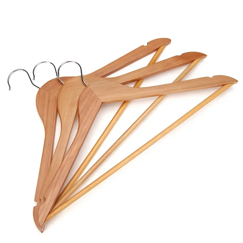 Wholesale High Quality Supermarket Amazon Wood Clothes Hangers For Garment Display