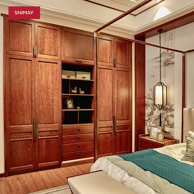 Solid Wood Wardrobe Classic Style European Style Solid Wood Custom Wardrobe For Bedroom