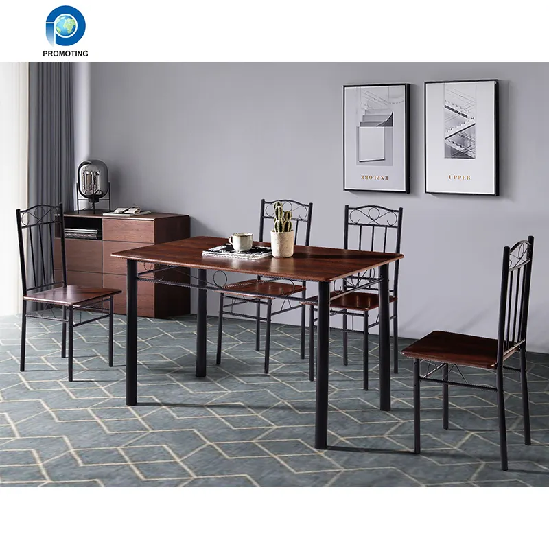 Modern fashion dining living room table and chairs set tempered glass top with fabric cushion antique chairs