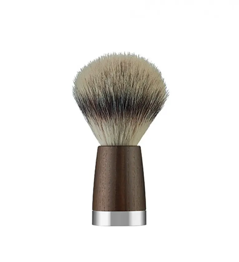 Парикмахерская деревянная металлическая смола с длинной ручкой Чистая щетка для бритья барсука с индивидуальным парикмахерским украшением
