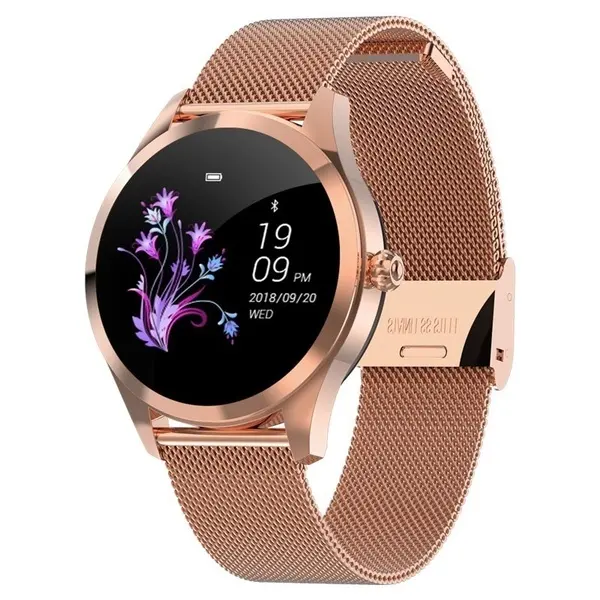 2021 Dropshipping hot IP68 Waterproof Heart Rate Monitoring Stainless Steel kw10 Smartwatch women Smart Watch Fitness Bracelet