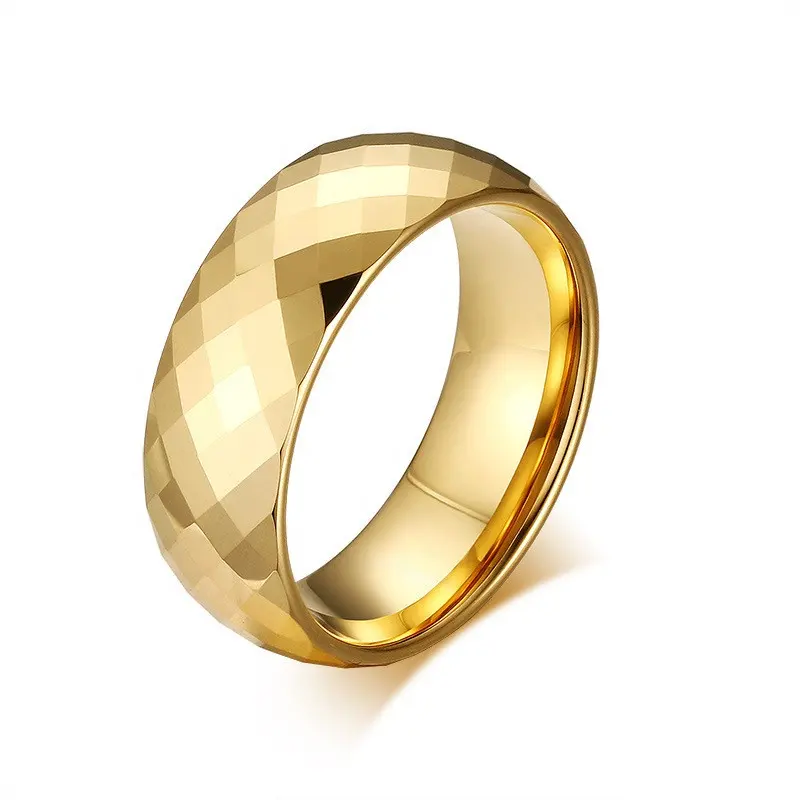 Мужские ювелирные украшения, бриллиантовая огранка, Золотое вольфрамовое Карбидное кольцо для пальца, оптовая продажа от производителя
