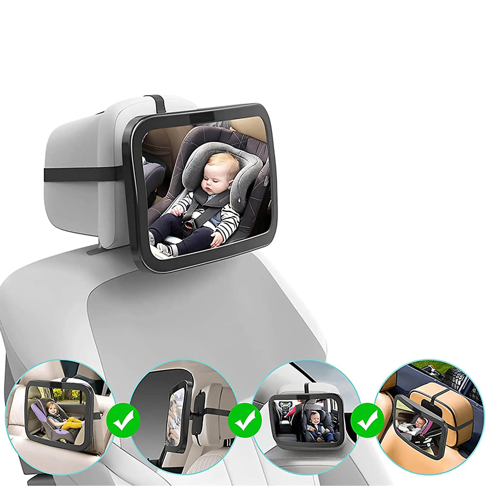 Безопасное движение и широкоугольное всасывание на 360 градусов внутри зеркало заднего вида для детей Детское зеркало заднего сиденья