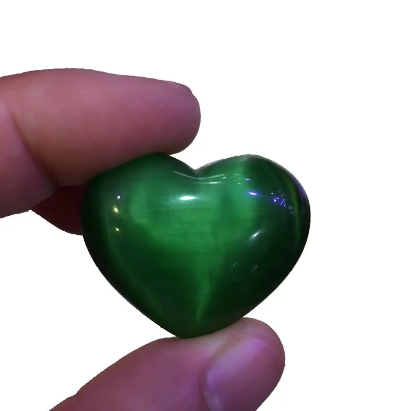 Wholesale beautiful green cat eye crystal heart For Gift