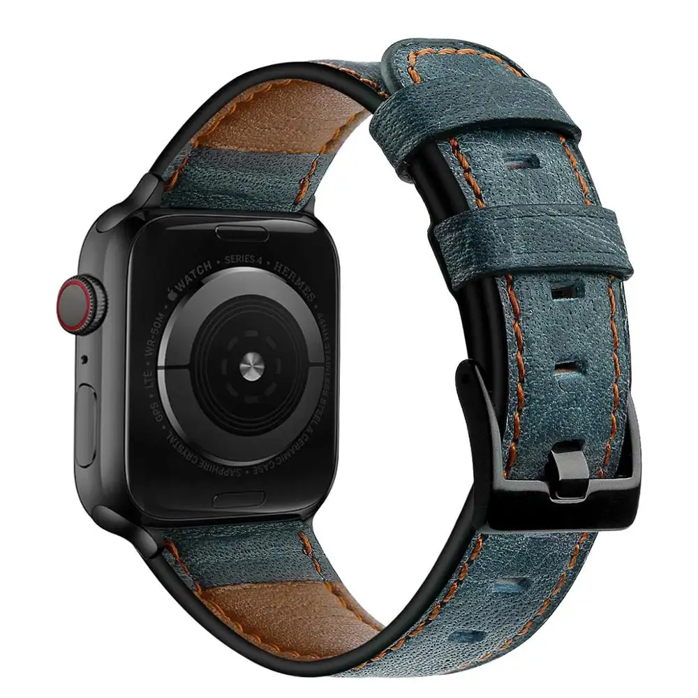 Ремешок кожаный для Apple Watch Band 38 мм 44 мм 40 мм 42 мм, сменный Браслет из натуральной кожи для Iwatch Bands 83011