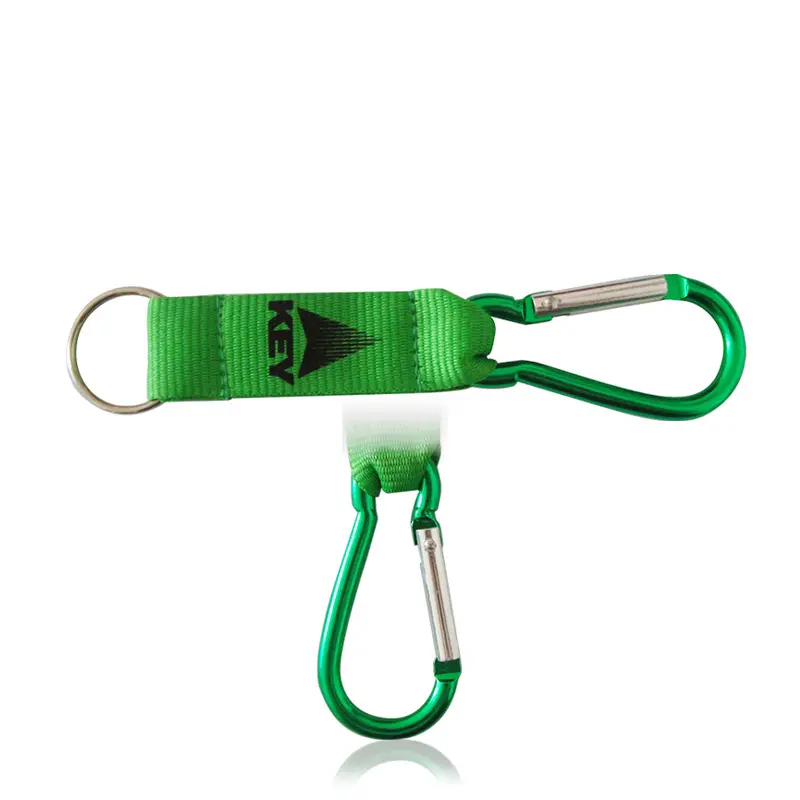 New Fashion carabiner heat transfer short lanyard with custom logo