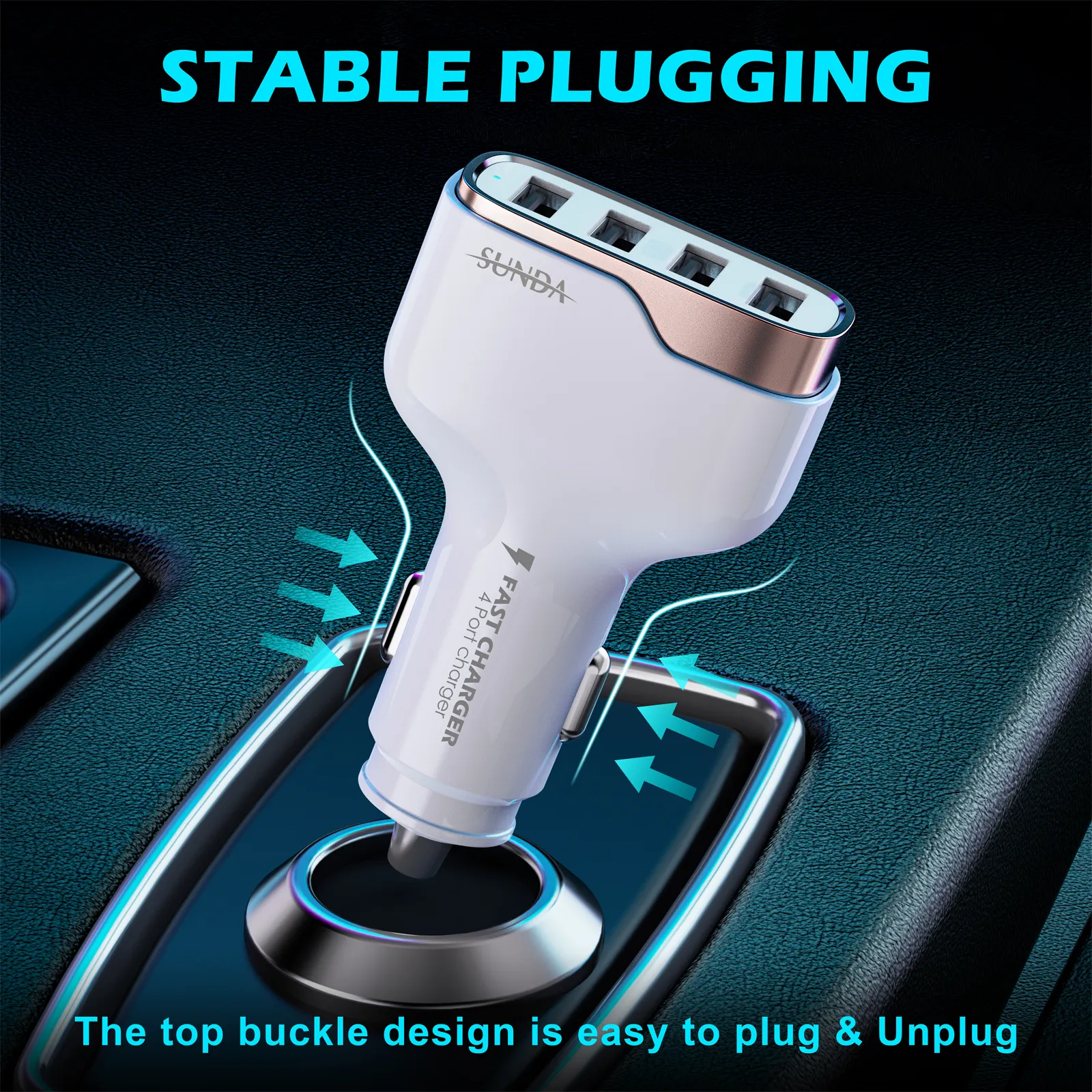 Wholesale 2021 New Mobile Phone Accessories 48W Car Charger Adapter Fast Charging 4 Ports Car Usb Charger