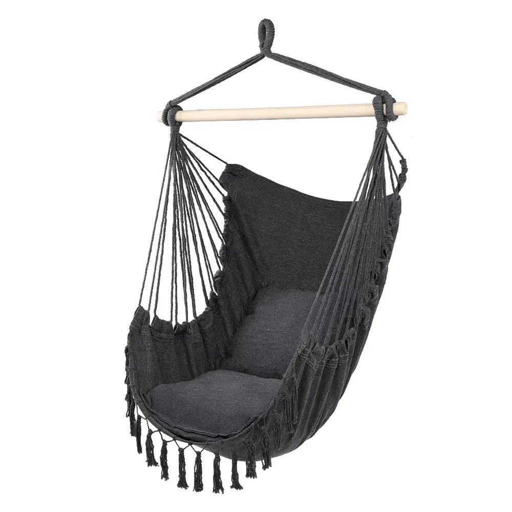 Hammock chair with macrame lace fringe tassel outdoor and indoor usage