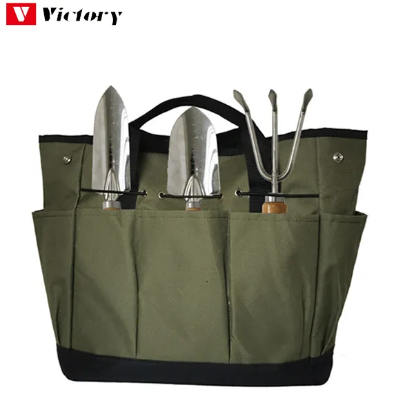 Large capacity polyester storage tote garden tools carry bag