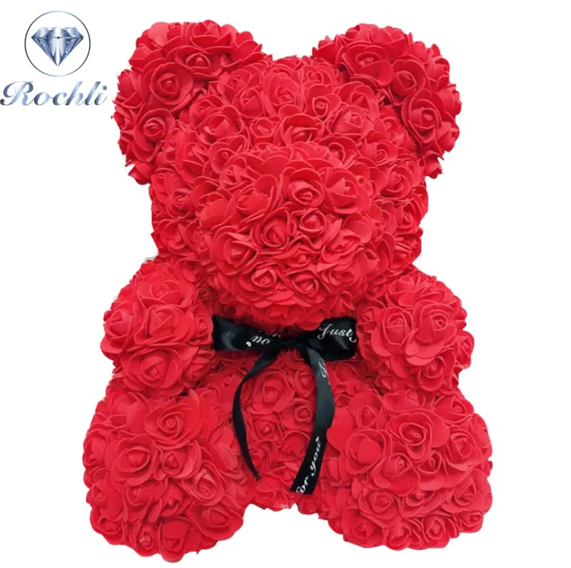 DIY preserved flowers teddy bear rose bear artificial flower box LED Light ribbon for Valentine Christmas gift set Rich Jewelry