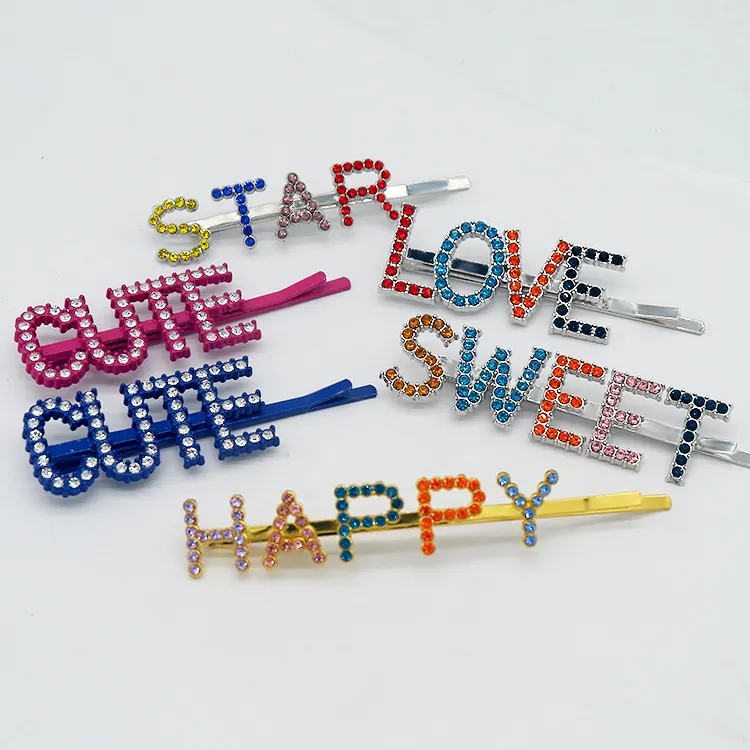 Hot selling korean letter custom hair clip accessories