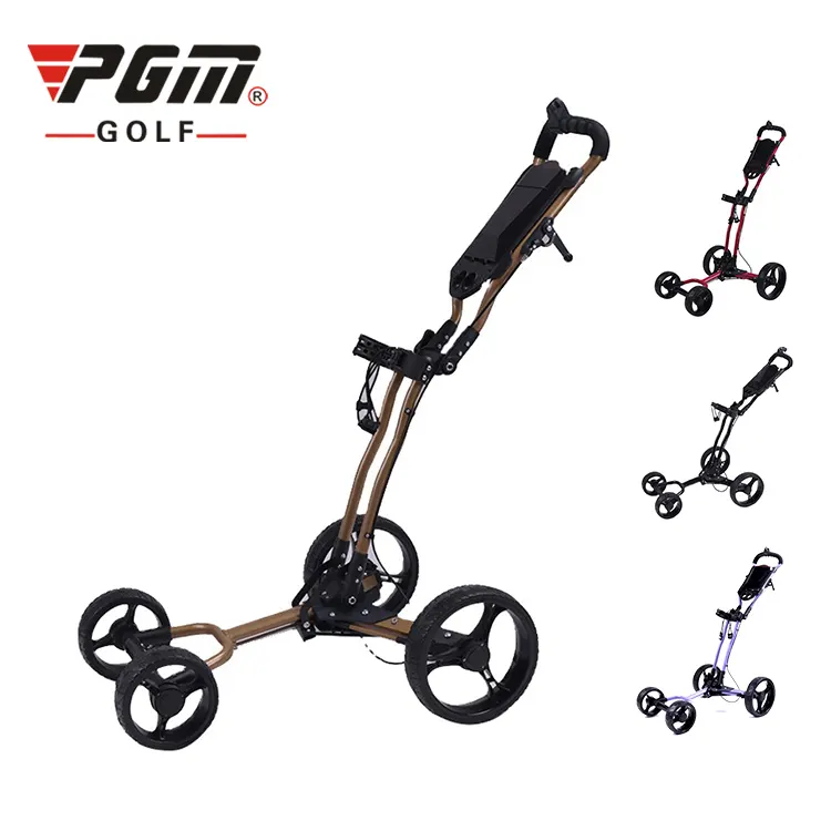 PGM QC0927 light manual golf trolley push cart portable 4 wheel golf trolley