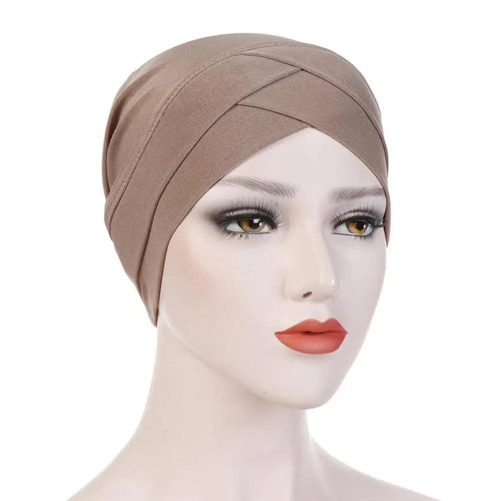 Wholesale 2020 hot sale muslim inner caps for women cheap solid color stretch women inner hijab