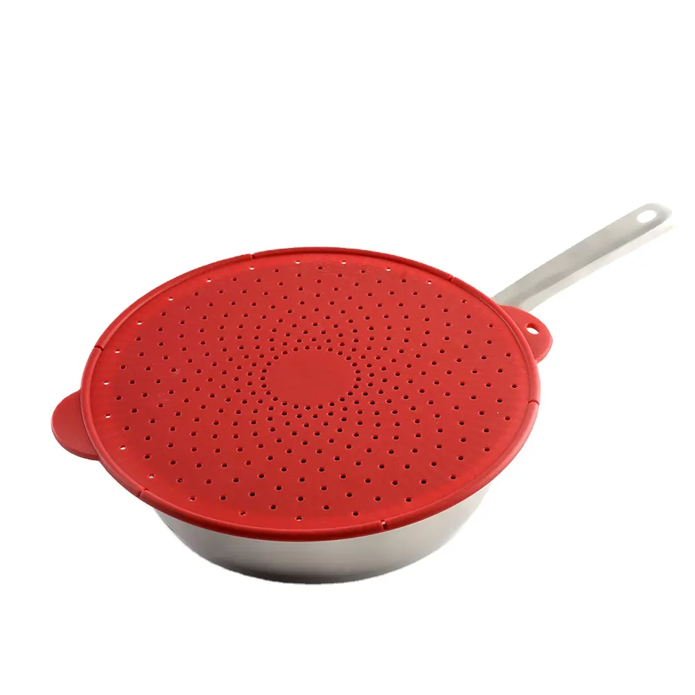 Wholesale Food grade Multifunction 3 in 1 Silicone Splatter Screen/Silicone Pot Strainer Lid /Silicone Pot Cover Lid