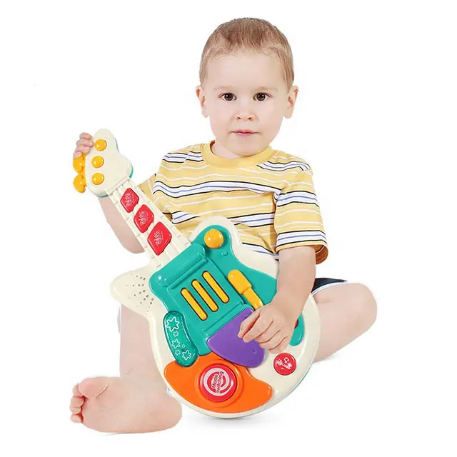 cartoon electric toy guitar music and light plastic kids guitar