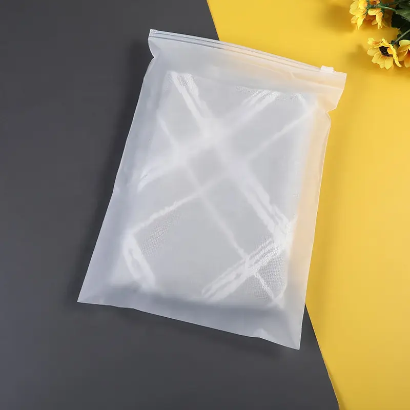 Экологически чистая упаковка для одежды с индивидуальным принтом, Большая маленькая полиэтиленовая сумка с матовой молнией для плавания