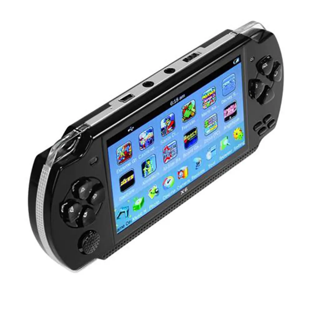 X6 portable mini Handheld Game Console 4.3 Inch Screen 16 bit Video Games Consoles Game Player Real 8GB For Camera,Video,E-book