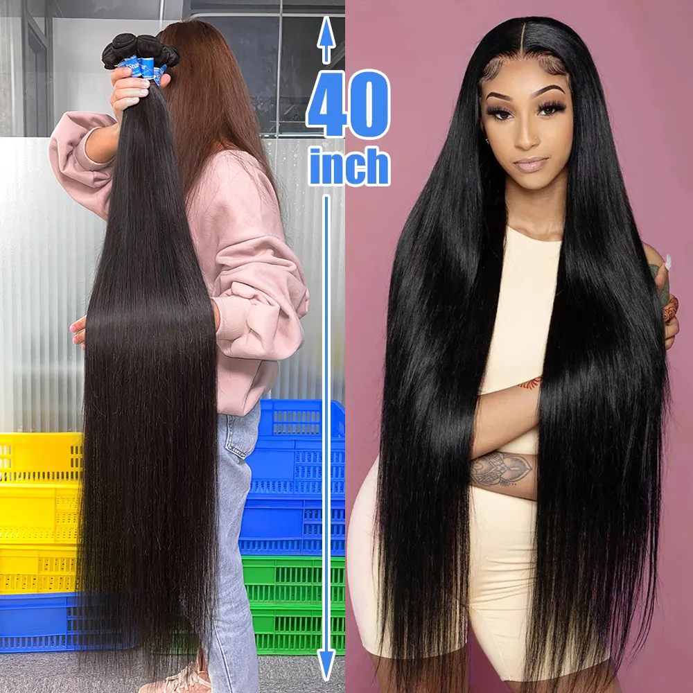 GD Wholesale 40 Inch Raw Indian Virgin Hair Vendor,10A Grade Raw Virgin Cuticle Aligned Hair,Unprocessed Virgin Indian Hair Bulk