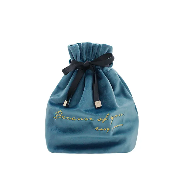 Nylon Makeup Bag Luxury Printed Suede Drawstring Bag with Logo