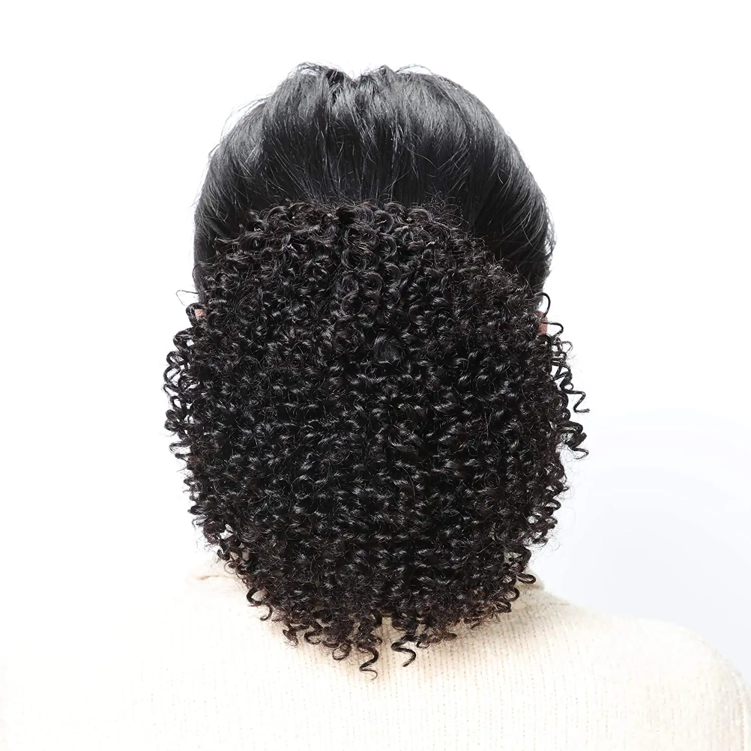 2020 Новое поступление, бразильские Прямые курчавые вьющиеся человеческие волосы Yaki, хвост на шнурке с зажимами для черных женщин