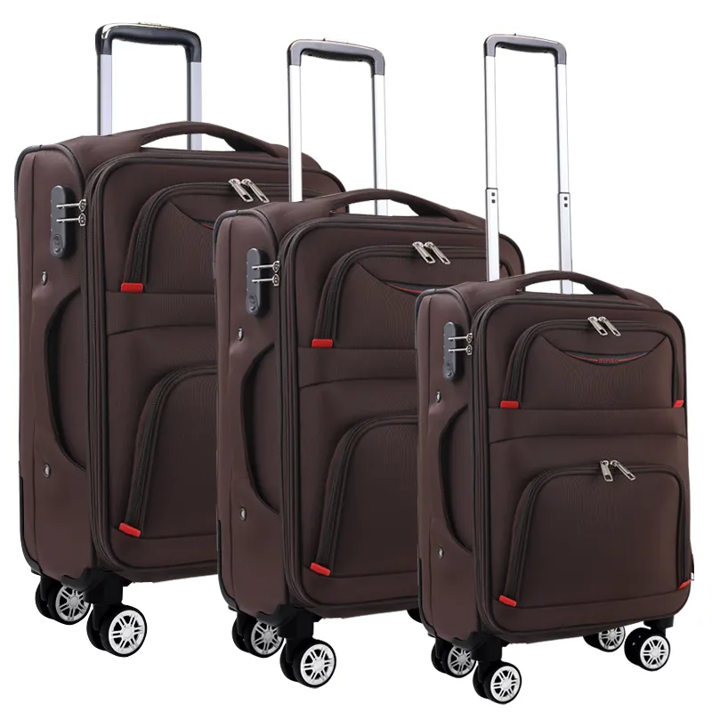 3pcs 20/24/28 inch travel trolley luggage sets cheap suitcase carry bag soft nylon luggage