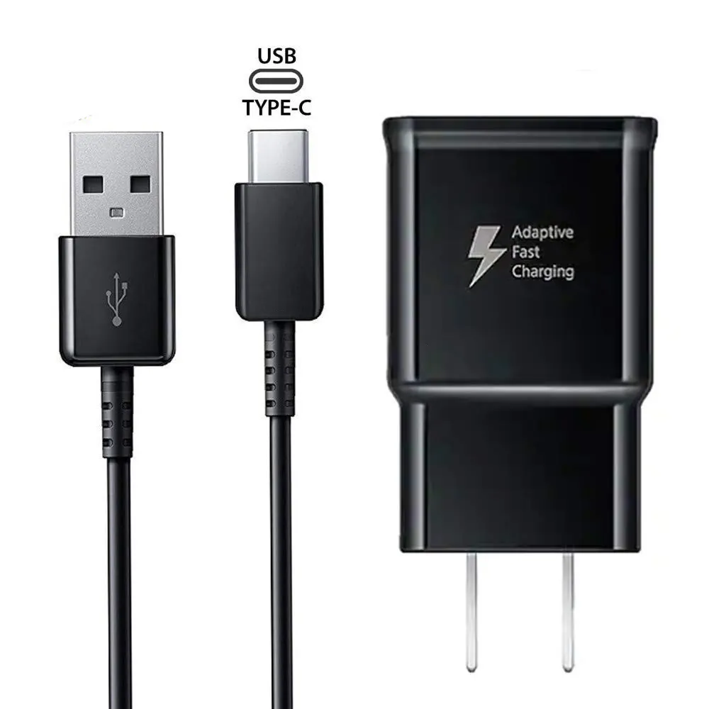 Adaptive Fast Charging Wall Charger Adapter with USB Type C Cable Quick Charge for Samsung Galaxy