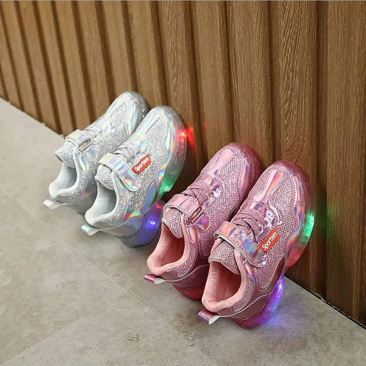 Children Shoes Boys Girls Sports Casual Shoes Fashion Kids Sneakers Breathable With LED shoes Lighted For Baby Children