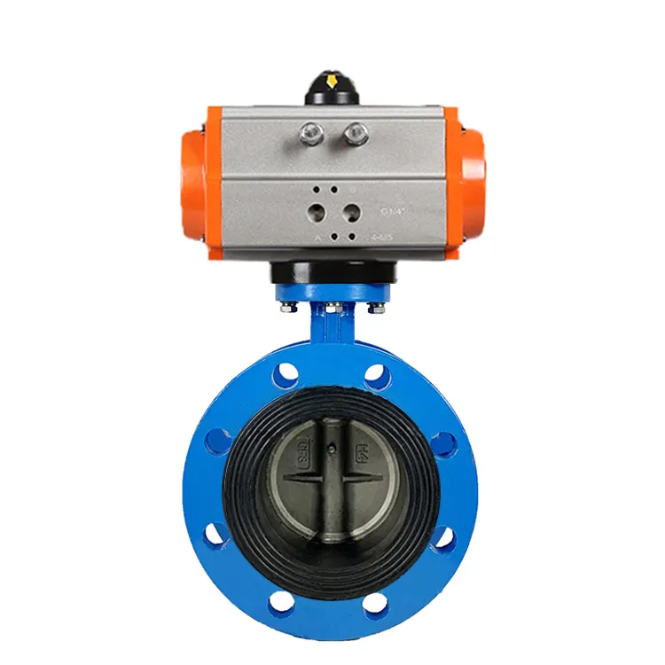 SONGO DN300 12 inch big size NBR rubber soft sealing casting iron flange connected butterfly valve with Air Actuator