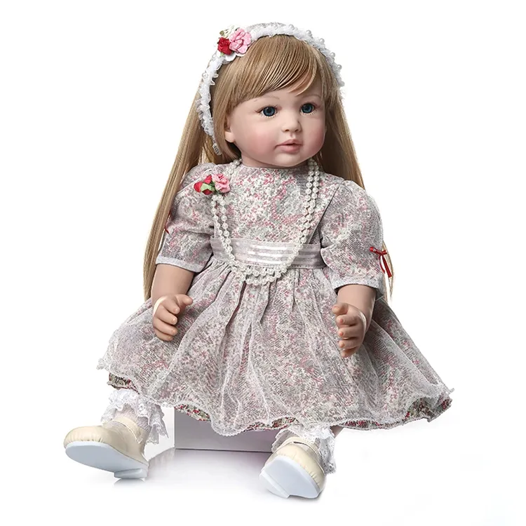 60 см высококачественная коллекционная кукла принцесса реборн кукла для маленькой девочки с очень длинными светлыми волосами кукла ручной работы игрушки