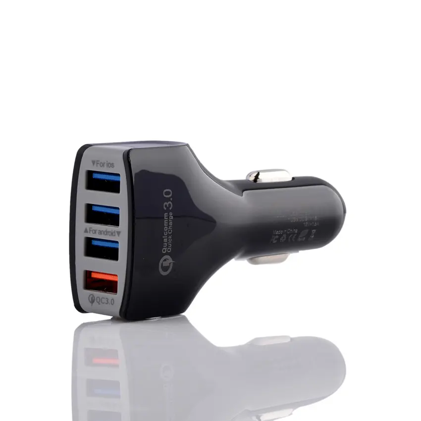 Factory Wholesale Best QC3.0 Mini 4 Ports USB Car Charger Adapter For Smartphone Tablets