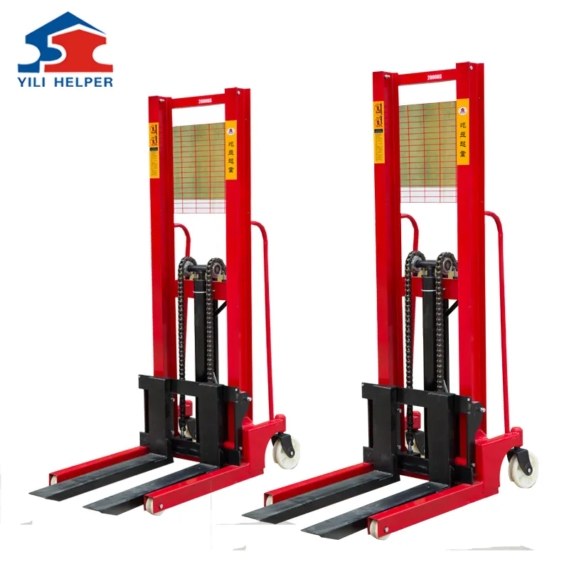 Factory Price Forklift For Sale 1 Ton/ 2 Ton Manual Hand Stacker With Hydraulic Pump High Lift Forklift