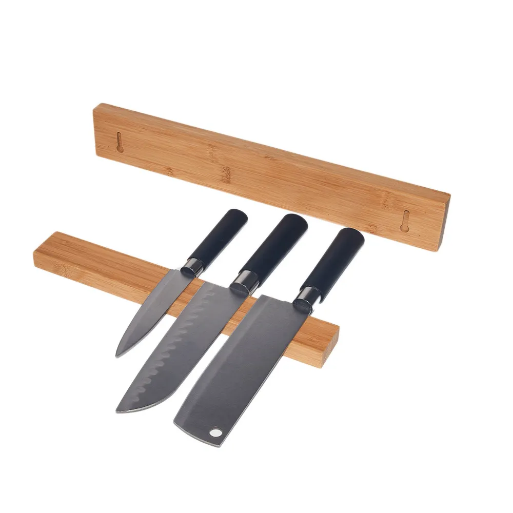 12/16 inch Bamboo Magnetic Knife Holder for Wall Saving Knife Rack Bar with Powerful Magnetic Pull Force Magnetic Knife Strip