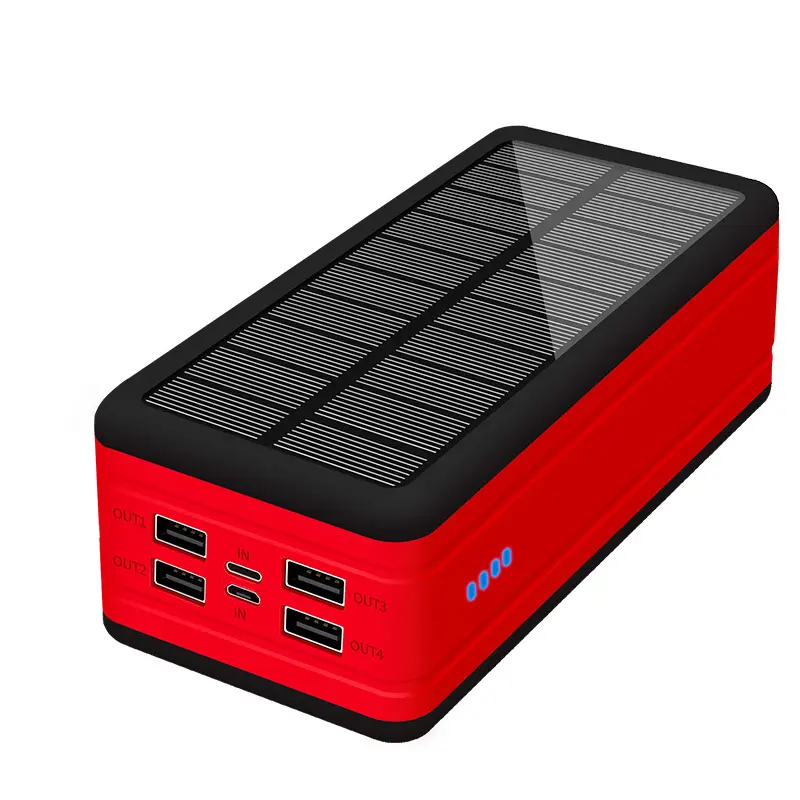 li-polymer high capacity solar powerbank 50000 mah large 4 port cargador solar charger power banks 50000mah