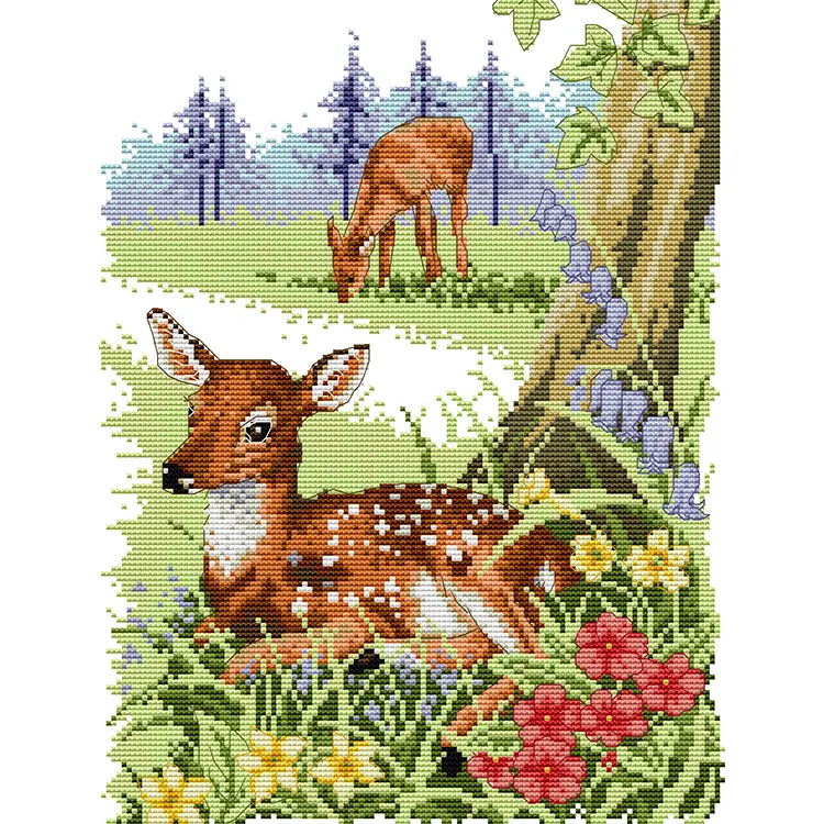 Wholesale 11CT Cotton Canvas Fabric DIY Handcraft Pattern Printed Cross Stitch Embroidery Kit