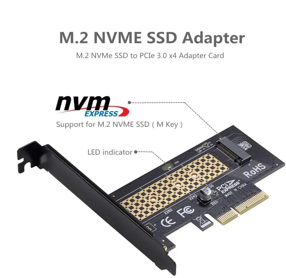 Add On Cards M2 M.2 to PCIE Adapter PCI Express M.2 SSD PCIE Adapter M.2 NVMEM2 PCIE Adapter Computer Expansion Cards M2