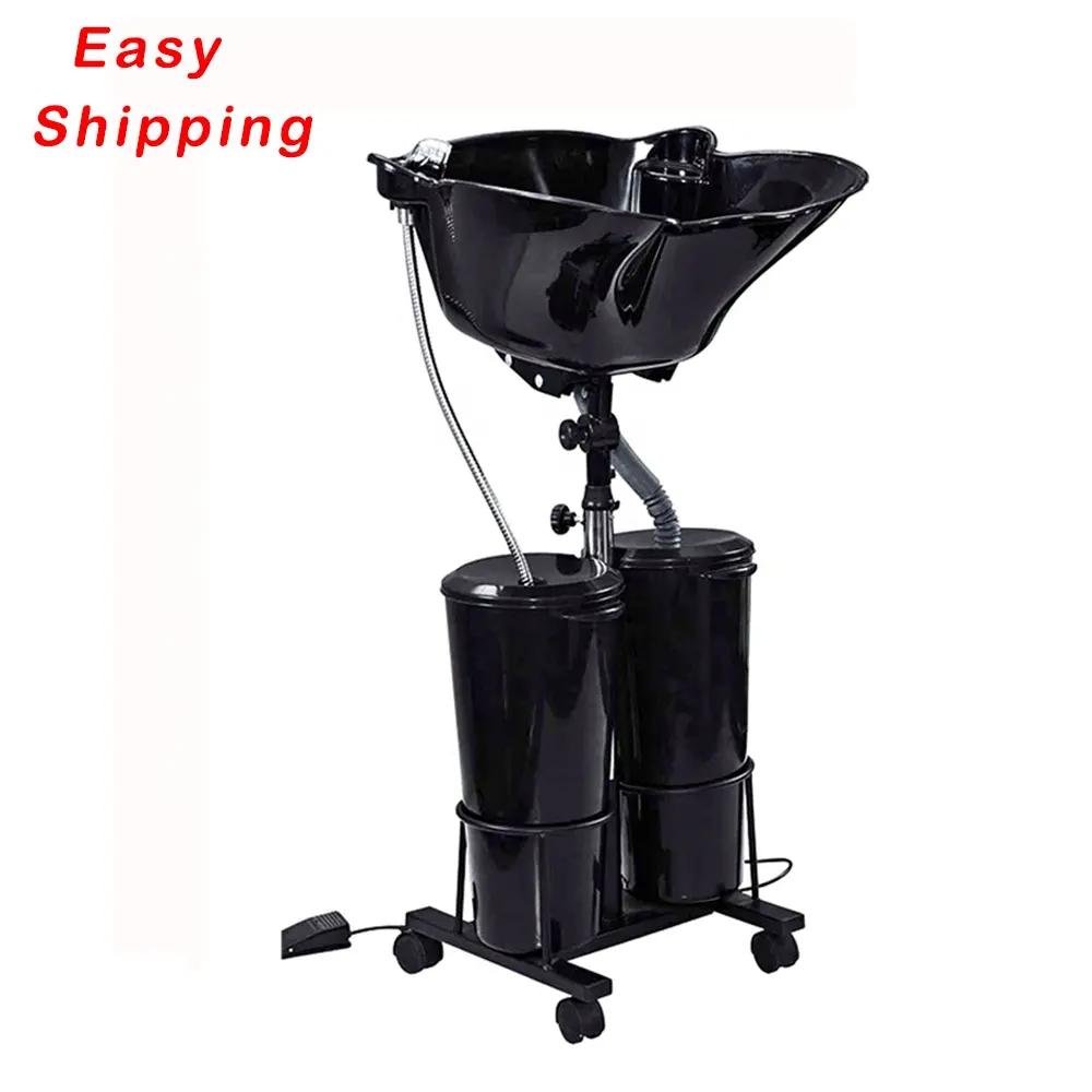 Mobile Hair Wash Sink Portable Shampoo Basin Home Salon Furniture Black Adjustable Portable Electric Shampoo Bowl For Wash Hair