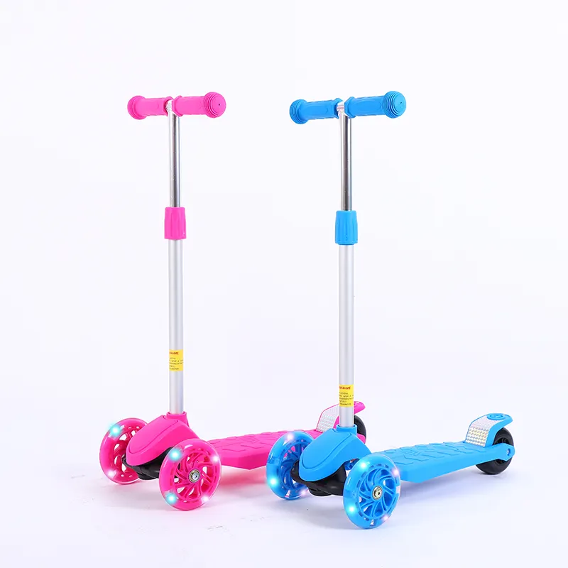 New Selling PU LED Wheel Kick Toy Mini Kick Scooter Three-wheeled Children's Scooter Foot Children's Baby Scooter Kids