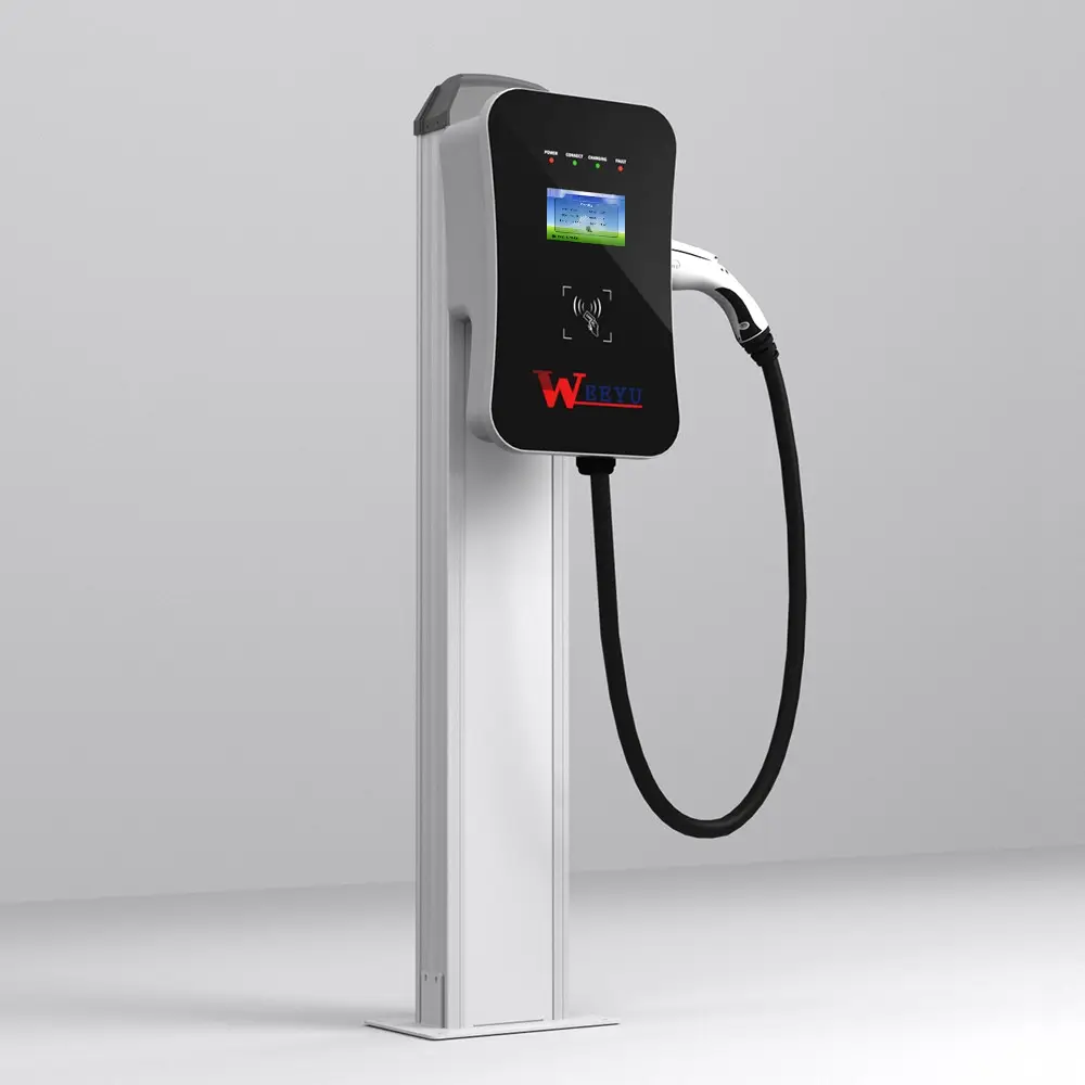 EV Charger Factory Manufacturer Ocpp Mennekes Type 2 32a 3 Phase 7kw 22kw Wallbox Fast Electric Charging Station EV Car Charger